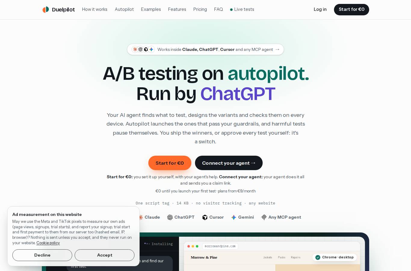 Version A on desktop, from the site check
