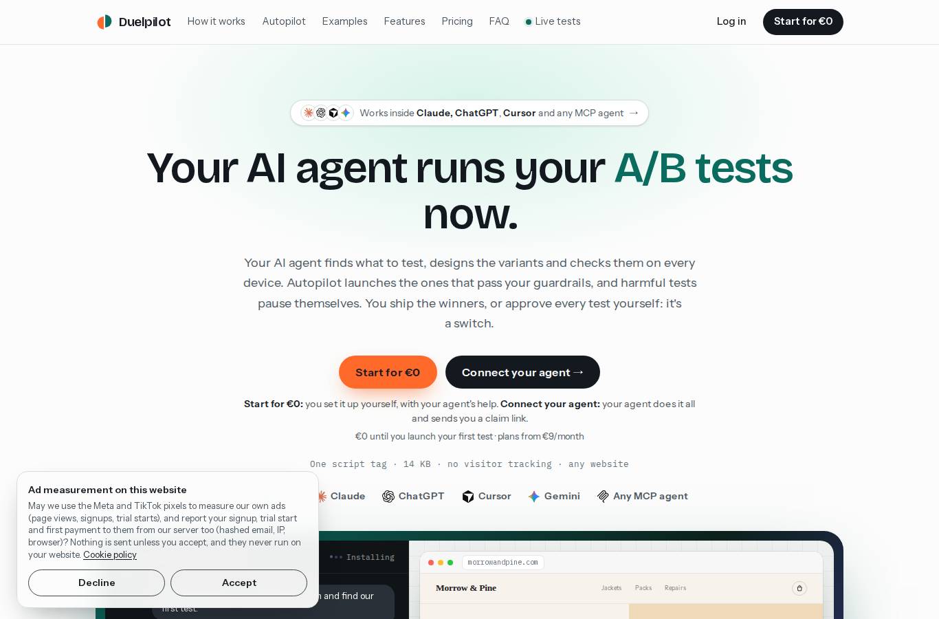 Version B on desktop, from the site check